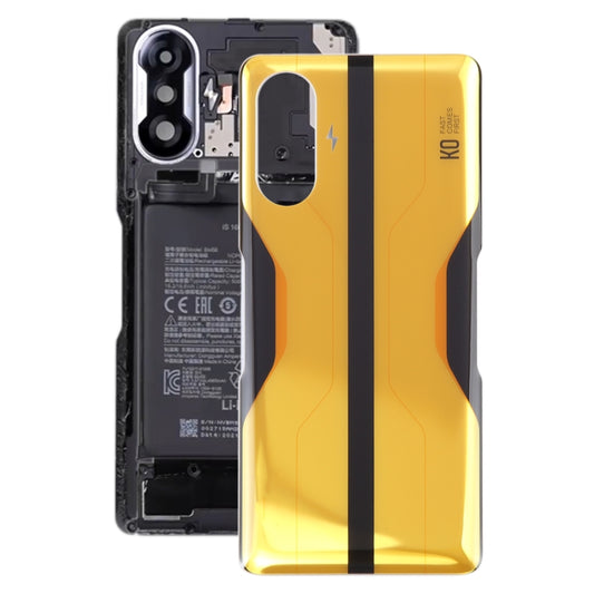 Glass Battery Back Cover for Xiaomi Redmi K40 Gaming(Yellow) - Back Cover by PMC Jewellery | Online Shopping South Africa | PMC Jewellery