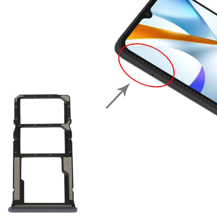 For Xiaomi Poco C40 SIM Card Tray + SIM Card Tray + Micro SD Card Tray (Black) - Card Tray by PMc TechLife | Online Shopping South Africa | PMc TechLife | Buy Now Pay Later Mobicred