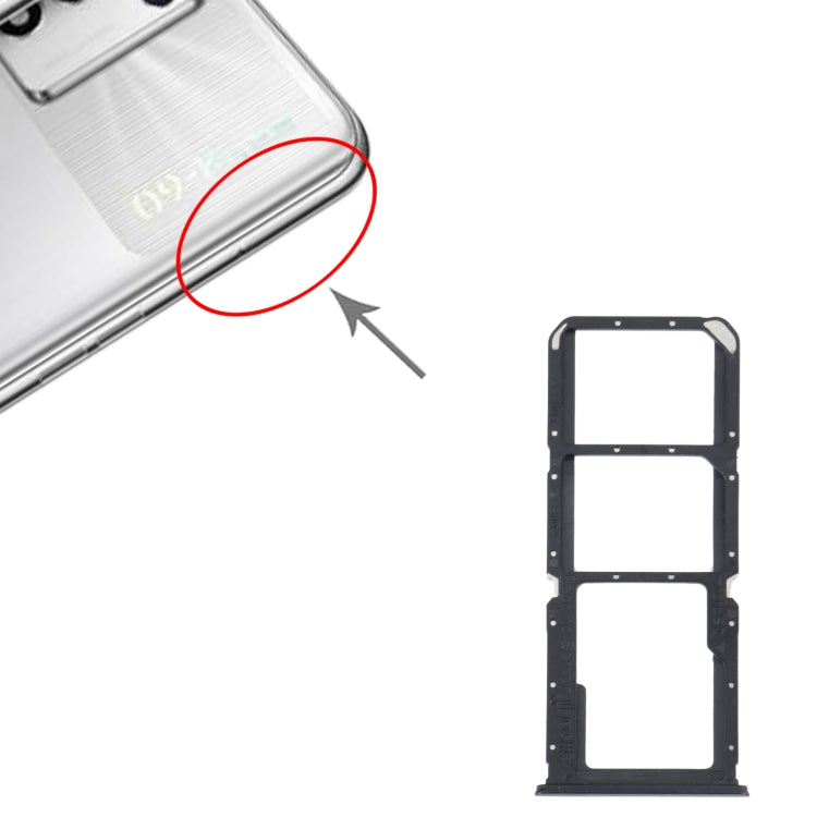 For OPPO K9S SIM Card Tray + SIM Card Tray + Micro SD Card Tray (Black) - Card Socket by PMc TechLife | Online Shopping South Africa | PMc TechLife | Buy Now Pay Later Mobicred