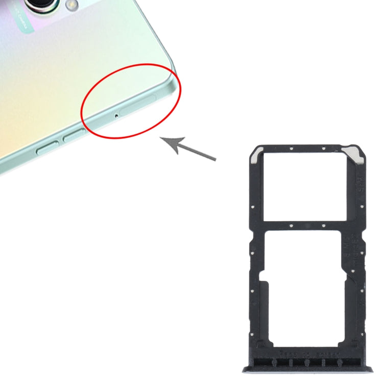 For OPPO A96 China SIM Card Tray + SIM / Micro SD Card Tray (Black) - Card Tray by PMc TechLife | Online Shopping South Africa | PMc TechLife | Buy Now Pay Later Mobicred