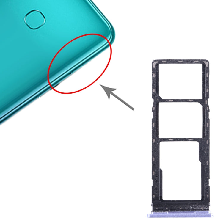 For Tecno Spark Go 2022 SIM Card Tray + SIM Card Tray + Micro SD Card Tray (Purple) - Card Tray by PMC TechLife | Online Shopping South Africa | PMC TechLife