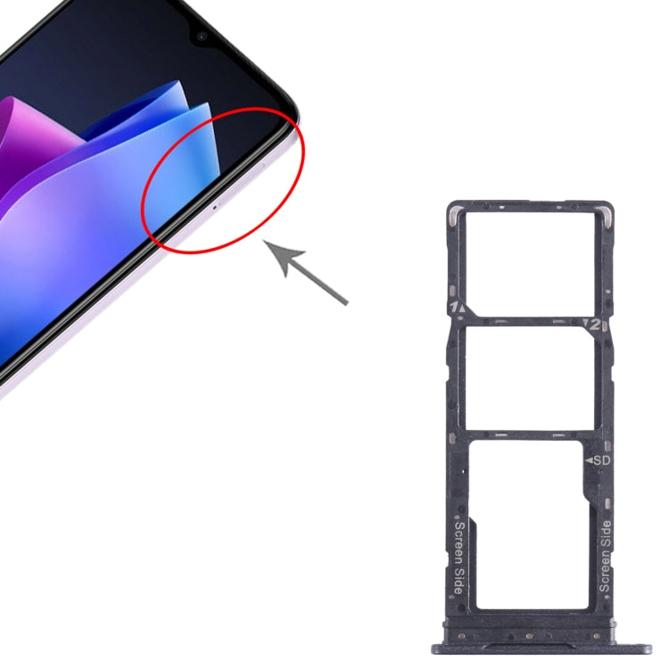 For Tecno Spark Go 2023 BF7n SIM Card Tray + SIM Card Tray + Micro SD Card Tray (Black) - Card Tray by PMC TechLife | Online Shopping South Africa | PMC TechLife