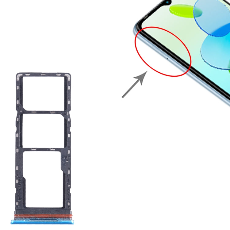 For Infinix Smart 6 X6511B SIM Card Tray + SIM Card Tray + Micro SD Card Tray (Blue) - Card Tray by PMC TechLife | Online Shopping South Africa | PMC TechLife | Buy Now Pay Later Mobicred