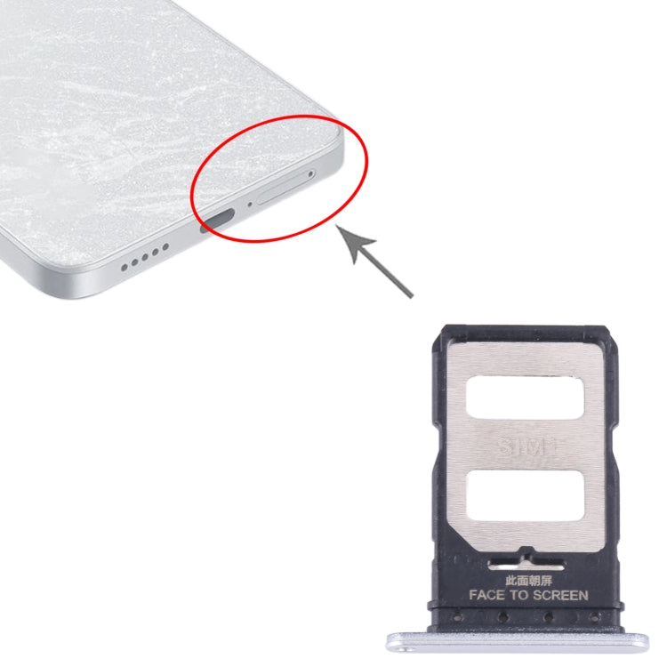 For Xiaomi Redmi Note 13 Pro+ SIM Card Tray + SIM Card Tray (Silver) - Card Tray by PMC TechLife | Online Shopping South Africa | PMC TechLife