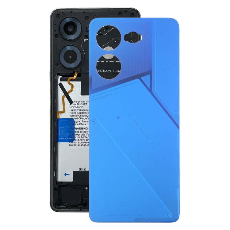 For Tecno Pova 5 4G Original Battery Back Cover(Blue) - Back Cover by PMc TechLife | Online Shopping South Africa | PMc TechLife | Buy Now Pay Later Mobicred