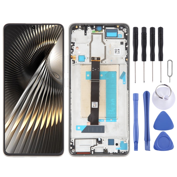 For Xiaomi Redmi Turbo 3 Original LCD Screen Digitizer Full Assembly with Frame (Silver) - LCD Screen by PMC TechLife | Online Shopping South Africa | PMC TechLife | Buy Now Pay Later Mobicred