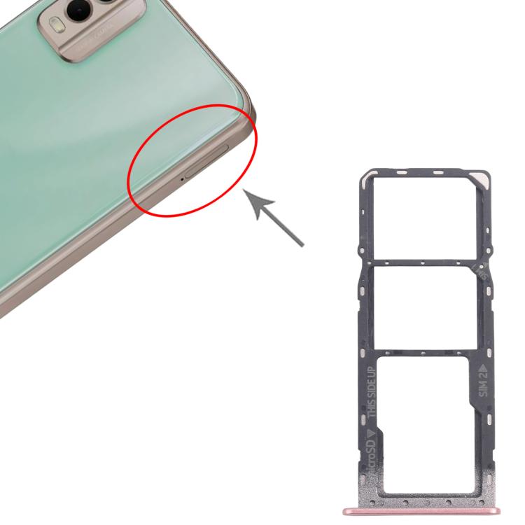 For Nokia C32 Original SIM Card Tray + SIM Card Tray + Micro SD Card Tray (Pink) - Card Tray by PMc TechLife | Online Shopping South Africa | PMc TechLife | Buy Now Pay Later Mobicred