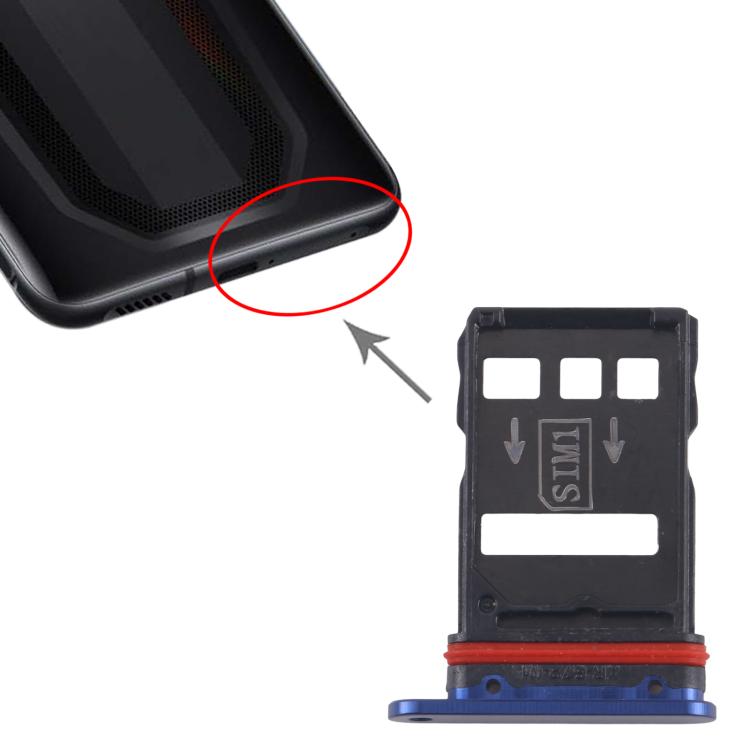 For ZTE nubia RedMagic 7 NX679J SIM Card Tray + SIM Card Tray (Blue) - For ZTE by PMc TechLife | Online Shopping South Africa | PMc TechLife | Buy Now Pay Later Mobicred