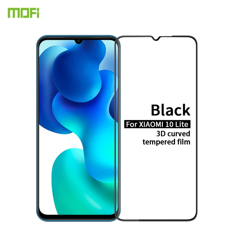 For Xiaomi Mi 10 Lite MOFI 9H 3D Explosion-proof Curved Screen Tempered Glass Film(Black) -  by MOFI | Online Shopping South Africa | PMC TechLife