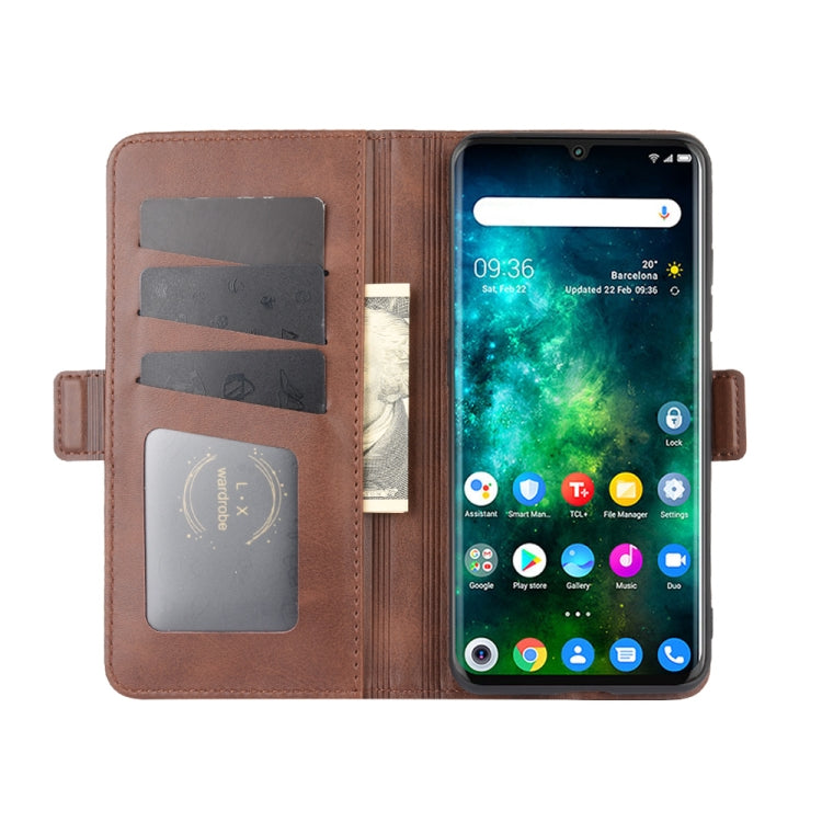 For TCL 10 Pro Dual-side Magnetic Buckle Horizontal Flip Leather Case with Holder & Card Slots & Wallet(Brown) - More Brand by PMC Jewellery | Online Shopping South Africa | PMC Jewellery