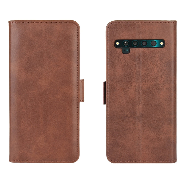 For TCL 10 Pro Dual-side Magnetic Buckle Horizontal Flip Leather Case with Holder & Card Slots & Wallet(Brown) - More Brand by PMC Jewellery | Online Shopping South Africa | PMC Jewellery