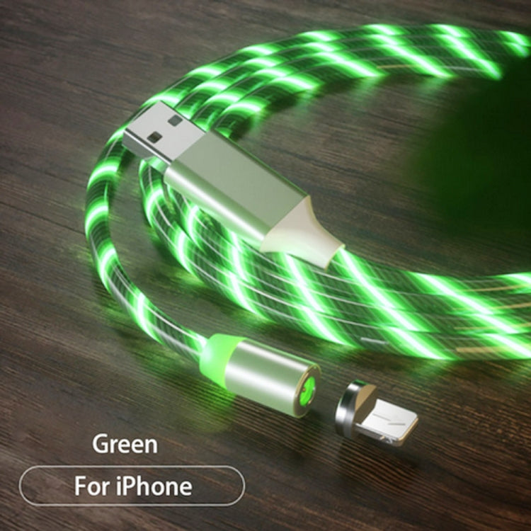 USB to 8 Pin Magnetic Suction Colorful Streamer Mobile Phone Charging  Cable, Length: 1m(Green Light) - Charging Cable & Head by PMC Jewellery | Online Shopping South Africa | PMC Jewellery | Buy Now Pay Later Mobicred