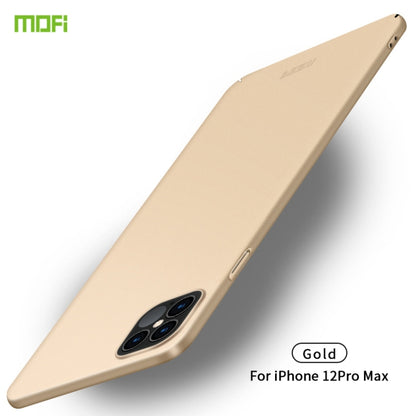 For iPhone 12 Pro Max MOFI Frosted PC Ultra-thin Hard Case(Gold) - iPhone 12 Pro Max Cases by MOFI | Online Shopping South Africa | PMC Jewellery