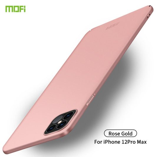 For iPhone 12 Pro Max MOFI Frosted PC Ultra-thin Hard Case(Rose gold) - iPhone 12 Pro Max Cases by MOFI | Online Shopping South Africa | PMC Jewellery