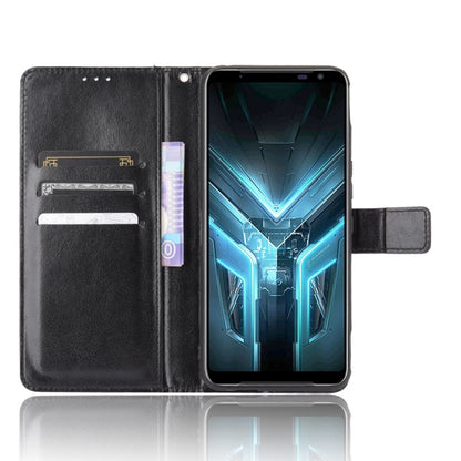 For Asus ROG Phone 3 ZS661KS Retro Crazy Horse Texture Horizontal Flip Leather Case , with Holder & Card Slots & Photo Frame(Black) - ASUS Cases by PMC Jewellery | Online Shopping South Africa | PMC Jewellery