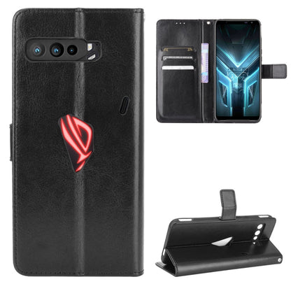 For Asus ROG Phone 3 ZS661KS Retro Crazy Horse Texture Horizontal Flip Leather Case , with Holder & Card Slots & Photo Frame(Black) - ASUS Cases by PMC Jewellery | Online Shopping South Africa | PMC Jewellery