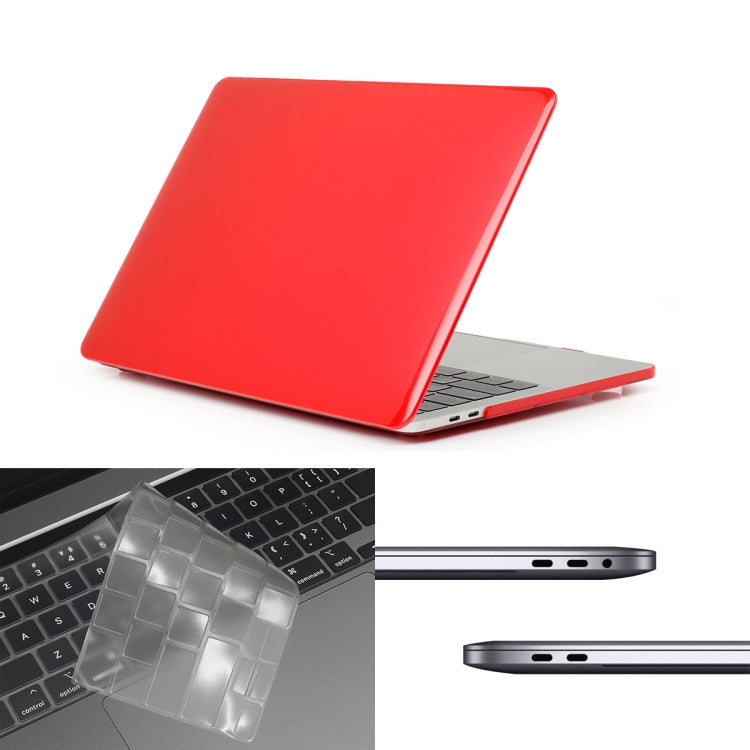 ENKAY Hat-Prince 3 in 1 For MacBook Pro 13 inch A2289 / A2251 (2020) Crystal Hard Shell Protective Case + US Version Ultra-thin TPU Keyboard Protector Cover + Anti-dust Plugs Set(Red) - MacBook Pro Cases by ENKAY | Online Shopping South Africa | PMC Jewellery | Buy Now Pay Later Mobicred