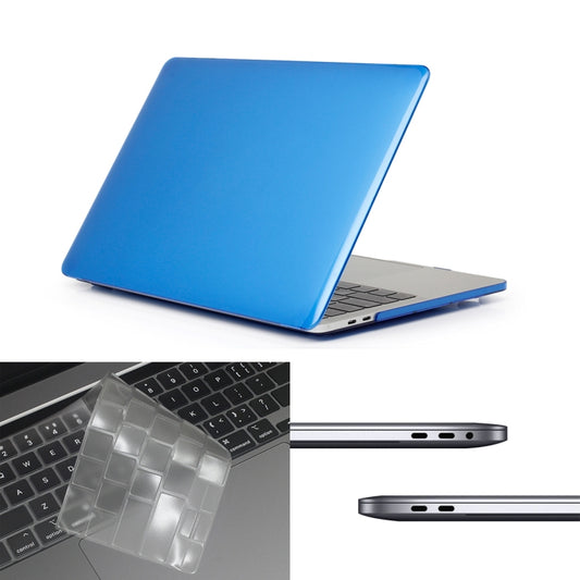 ENKAY Hat-Prince 3 in 1 For MacBook Pro 13 inch A2289 / A2251 (2020) Crystal Hard Shell Protective Case + US Version Ultra-thin TPU Keyboard Protector Cover + Anti-dust Plugs Set(Dark Blue) - MacBook Pro Cases by ENKAY | Online Shopping South Africa | PMC Jewellery | Buy Now Pay Later Mobicred