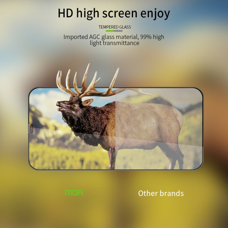For iPhone 12 / 12 Pro MOFI 9H 3D Explosion-proof Curved Screen Tempered Glass Film(Black) - iPhone 12 / 12 Pro Tempered Glass by MOFI | Online Shopping South Africa | PMC TechLife