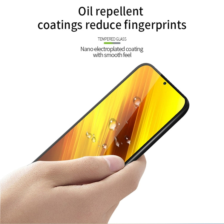 For Xiaomi Poco X3 / X3 NFC MOFI 9H 3D Explosion-proof Curved Screen Tempered Glass Film(Black) -  by MOFI | Online Shopping South Africa | PMC TechLife | Buy Now Pay Later Mobicred