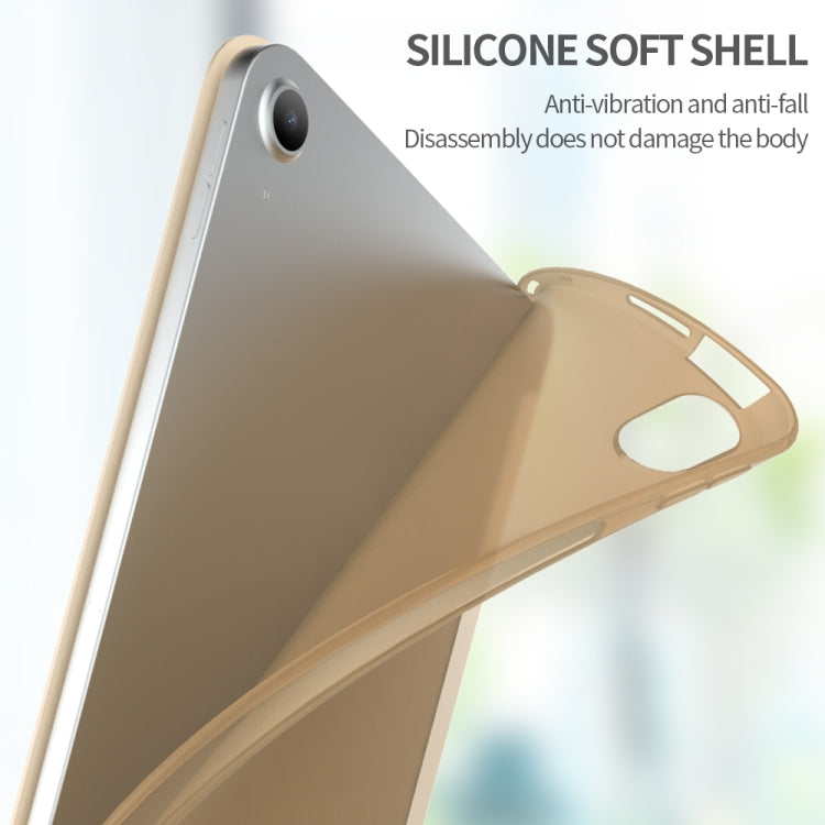 For iPad Air 11 2024 / Air 2022 10.9 Three-folding Surface Leather Matte TPU Bottom Smart Tablet Case(Rose gold) - iPad Air (2022) / (2020) 10.9 Cases by PMC TechLife | Online Shopping South Africa | PMC TechLife | Buy Now Pay Later Mobicred