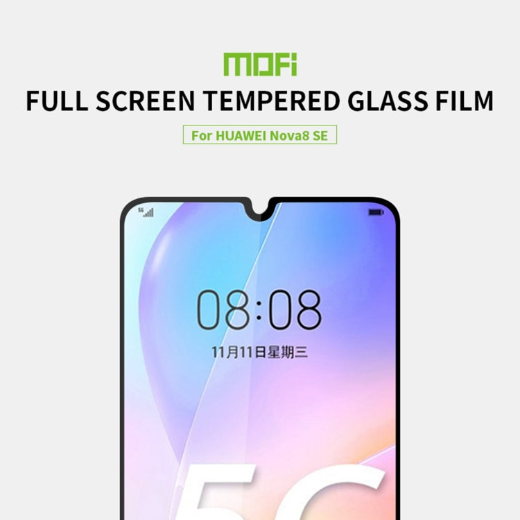 For Huawei Nova 8 SE MOFI 9H 2.5D Full Screen Tempered Glass Film(Black) - Huawei Tempered Glass by MOFI | Online Shopping South Africa | PMC Jewellery