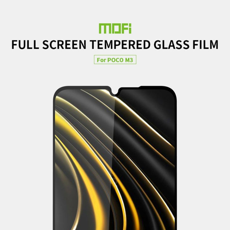 For Xiaomi Poco M3 MOFI 9H 2.5D Full Screen Tempered Glass Film(Black) -  by MOFI | Online Shopping South Africa | PMC Jewellery