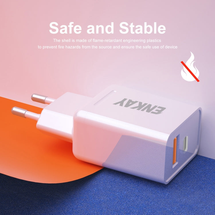 ENKAY Hat-Prince T030 18W 3A PD+QC 3.0 Fast Charging Travel Charger Power Adapter, EU Plug - USB Charger by ENKAY | Online Shopping South Africa | PMC Jewellery | Buy Now Pay Later Mobicred