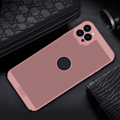 For iPhone 12 Pro Max MOFi Honeycomb Texture Breathable PC Shockproof Protective Back Cover Case(Rose Gold) - iPhone 12 Pro Max Cases by MOFI | Online Shopping South Africa | PMC Jewellery