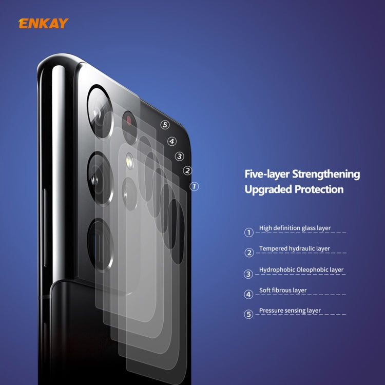 For Samsung Galaxy S21 Ultra ENKAY Hat-Prince 0.2mm 9H 2.15D Round Edge Rear Camera Lens Tempered Glass Film Protector - For Samsung by ENKAY | Online Shopping South Africa | PMC Jewellery | Buy Now Pay Later Mobicred