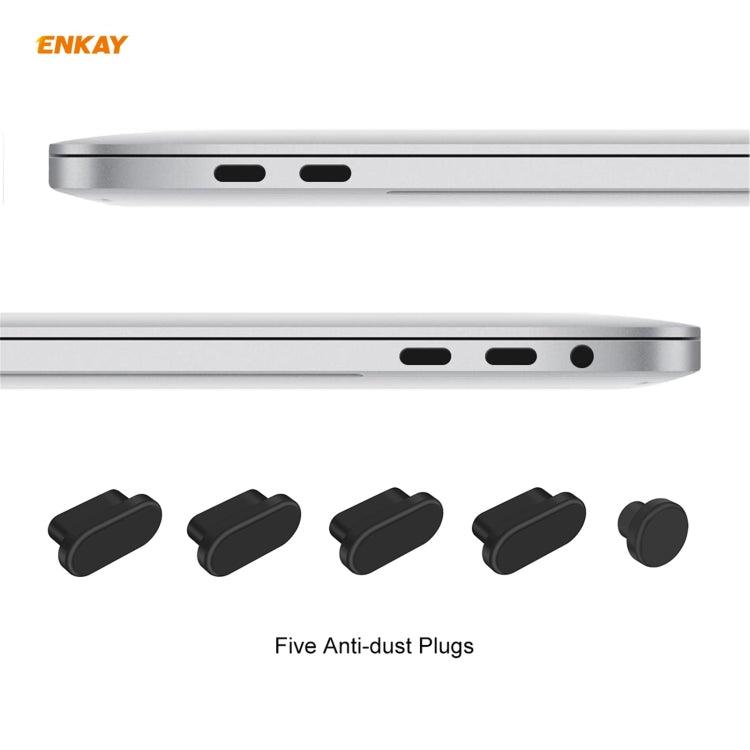 ENKAY 3 in 1 Crystal Laptop Protective Case + EU Version TPU Keyboard Film + Anti-dust Plugs Set for MacBook Pro 13.3 inch A1706 / A1989 / A2159 (with Touch Bar)(Black) - MacBook Pro Cases by ENKAY | Online Shopping South Africa | PMC Jewellery | Buy Now Pay Later Mobicred