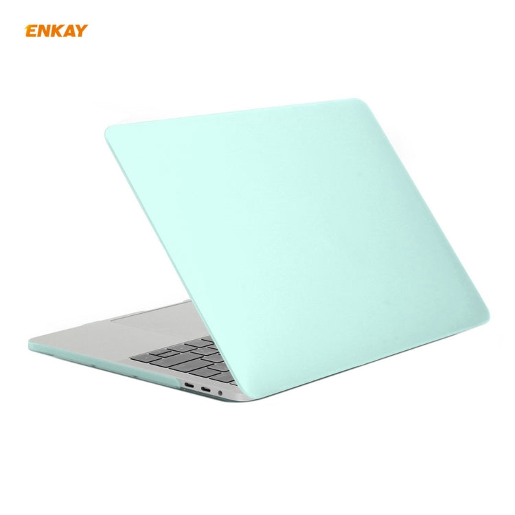 ENKAY 3 in 1 Matte Laptop Protective Case + US Version TPU Keyboard Film + Anti-dust Plugs Set for MacBook Pro 13.3 inch A1706 / A1989 / A2159 (with Touch Bar)(Green) - MacBook Pro Cases by ENKAY | Online Shopping South Africa | PMC Jewellery | Buy Now Pay Later Mobicred