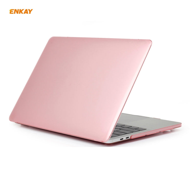 ENKAY 3 in 1 Crystal Laptop Protective Case + EU Version TPU Keyboard Film + Anti-dust Plugs Set for MacBook Pro 13.3 inch A1708 (without Touch Bar)(Pink) - MacBook Pro Cases by ENKAY | Online Shopping South Africa | PMC Jewellery | Buy Now Pay Later Mobicred