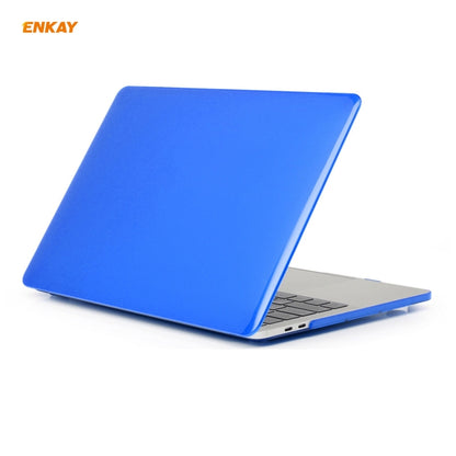 ENKAY 3 in 1 Crystal Laptop Protective Case + US Version TPU Keyboard Film + Anti-dust Plugs Set for MacBook Pro 13.3 inch A1706 / A1989 / A2159 (with Touch Bar)(Dark Blue) - MacBook Pro Cases by ENKAY | Online Shopping South Africa | PMC Jewellery | Buy Now Pay Later Mobicred