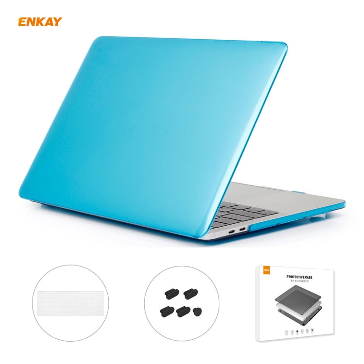 ENKAY 3 in 1 Crystal Laptop Protective Case + US Version TPU Keyboard Film + Anti-dust Plugs Set for MacBook Pro 13.3 inch A1706 / A1989 / A2159 (with Touch Bar)(Light Blue) - free shipping - PMC Jewellery - Order now!