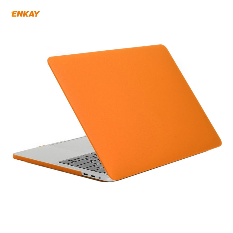 ENKAY 3 in 1 Matte Laptop Protective Case + US Version TPU Keyboard Film + Anti-dust Plugs Set for MacBook Pro 13.3 inch A1708 (without Touch Bar)(Orange) - MacBook Pro Cases by ENKAY | Online Shopping South Africa | PMC Jewellery | Buy Now Pay Later Mobicred