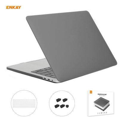 ENKAY 3 in 1 Matte Laptop Protective Case + EU Version TPU Keyboard Film + Anti-dust Plugs Set for MacBook Pro 13.3 inch A1708 (without Touch Bar)(Grey) - MacBook Pro Cases by ENKAY | Online Shopping South Africa | PMC Jewellery | Buy Now Pay Later Mobicred