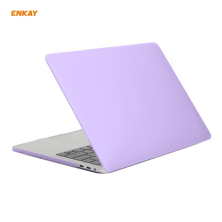 ENKAY 3 in 1 Matte Laptop Protective Case + US Version TPU Keyboard Film + Anti-dust Plugs Set for MacBook Pro 15.4 inch A1707 & A1990 (with Touch Bar)(Purple) - MacBook Pro Cases by ENKAY | Online Shopping South Africa | PMC Jewellery | Buy Now Pay Later Mobicred