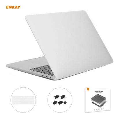 ENKAY 3 in 1 Matte Laptop Protective Case + EU Version TPU Keyboard Film + Anti-dust Plugs Set for MacBook Pro 15.4 inch A1707 & A1990 (with Touch Bar)(White) - MacBook Pro Cases by ENKAY | Online Shopping South Africa | PMC Jewellery | Buy Now Pay Later Mobicred