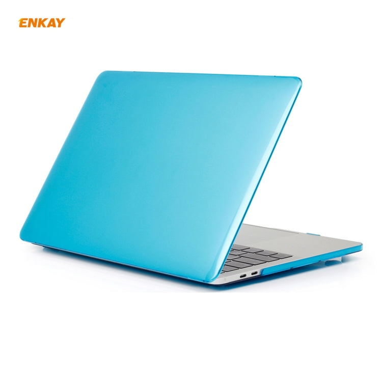 ENKAY 3 in 1 Crystal Laptop Protective Case + US Version TPU Keyboard Film + Anti-dust Plugs Set for MacBook Pro 15.4 inch A1707 & A1990 (with Touch Bar)(Light Blue) - MacBook Pro Cases by ENKAY | Online Shopping South Africa | PMC Jewellery | Buy Now Pay Later Mobicred