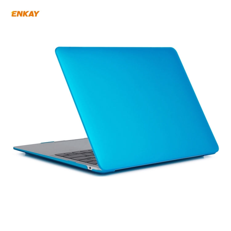 ENKAY 3 in 1 Matte Laptop Protective Case + EU Version TPU Keyboard Film + Anti-dust Plugs Set for MacBook Air 13.3 inch A1932 (2018)(Light Blue) - MacBook Air Cases by ENKAY | Online Shopping South Africa | PMC Jewellery | Buy Now Pay Later Mobicred