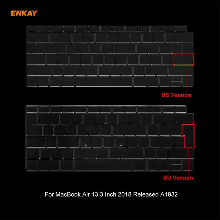 ENKAY 3 in 1 Matte Laptop Protective Case + EU Version TPU Keyboard Film + Anti-dust Plugs Set for MacBook Air 13.3 inch A1932 (2018)(Purple) - MacBook Air Cases by ENKAY | Online Shopping South Africa | PMC Jewellery | Buy Now Pay Later Mobicred