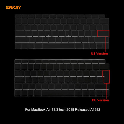 ENKAY 3 in 1 Matte Laptop Protective Case + EU Version TPU Keyboard Film + Anti-dust Plugs Set for MacBook Air 13.3 inch A1932 (2018)(Green) - MacBook Air Cases by ENKAY | Online Shopping South Africa | PMC Jewellery | Buy Now Pay Later Mobicred