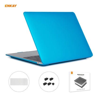 ENKAY 3 in 1 Matte Laptop Protective Case + EU Version TPU Keyboard Film + Anti-dust Plugs Set for MacBook Air 13.3 inch A2179 & A2337 (2020)(Light Blue) - MacBook Pro Cases by ENKAY | Online Shopping South Africa | PMC Jewellery | Buy Now Pay Later Mobicred