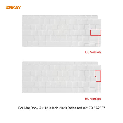 ENKAY 3 in 1 Matte Laptop Protective Case + EU Version TPU Keyboard Film + Anti-dust Plugs Set for MacBook Air 13.3 inch A2179 & A2337 (2020)(White) - MacBook Pro Cases by ENKAY | Online Shopping South Africa | PMC Jewellery | Buy Now Pay Later Mobicred