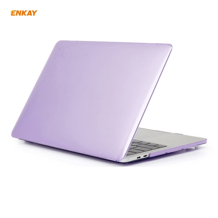 ENKAY 3 in 1 Crystal Laptop Protective Case + EU Version TPU Keyboard Film + Anti-dust Plugs Set for MacBook Pro 13.3 inch A2251 & A2289 & A2338 (with Touch Bar)(Purple) - MacBook Pro Cases by ENKAY | Online Shopping South Africa | PMC Jewellery | Buy Now Pay Later Mobicred