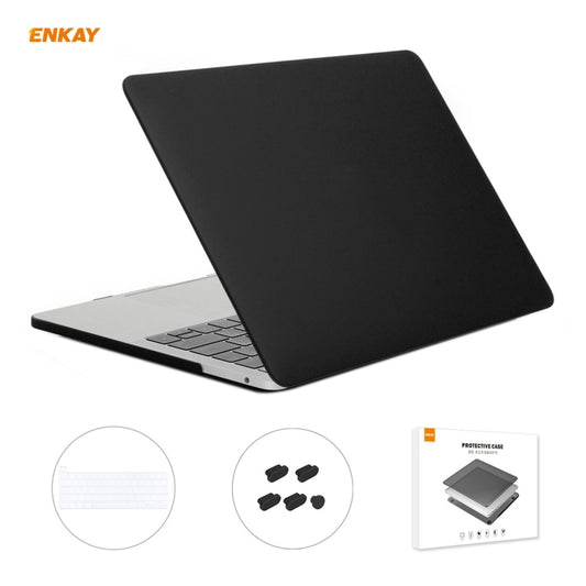 ENKAY 3 in 1 Matte Laptop Protective Case + US Version TPU Keyboard Film + Anti-dust Plugs Set for MacBook Pro 13.3 inch A2251 & A2289 & A2338 (with Touch Bar)(Black) - MacBook Pro Cases by ENKAY | Online Shopping South Africa | PMC Jewellery | Buy Now Pay Later Mobicred