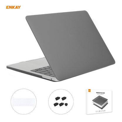 ENKAY 3 in 1 Matte Laptop Protective Case + US Version TPU Keyboard Film + Anti-dust Plugs Set for MacBook Pro 13.3 inch A2251 & A2289 & A2338 (with Touch Bar)(Grey) - MacBook Pro Cases by ENKAY | Online Shopping South Africa | PMC Jewellery | Buy Now Pay Later Mobicred