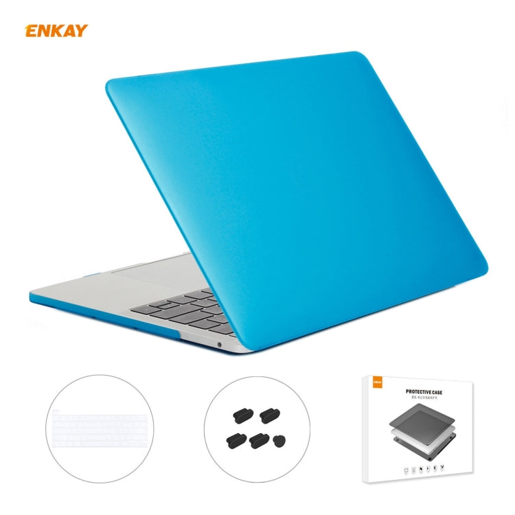 ENKAY 3 in 1 Matte Laptop Protective Case + US Version TPU Keyboard Film + Anti-dust Plugs Set for MacBook Pro 13.3 inch A2251 & A2289 & A2338 (with Touch Bar)(Light Blue) - MacBook Pro Cases by ENKAY | Online Shopping South Africa | PMC Jewellery | Buy Now Pay Later Mobicred