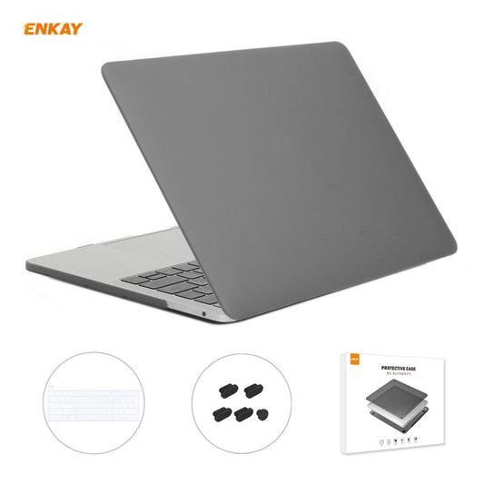 ENKAY 3 in 1 Matte Laptop Protective Case + EU Version TPU Keyboard Film + Anti-dust Plugs Set for MacBook Pro 13.3 inch A2251 & A2289 & A2338 (with Touch Bar)(Grey) - MacBook Pro Cases by ENKAY | Online Shopping South Africa | PMC Jewellery | Buy Now Pay Later Mobicred